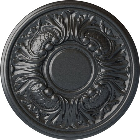 Ekena Millwork Wakefield Ceiling Medallion (Fits Canopies up to 3 5/8"), Hand-Painted Pewter, 11 3/4"OD x 1 1/4"P CM11WAPES